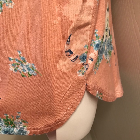 (Medium) Mauve Midwestern Floral Cow Skull Top - Picture 4 of 5